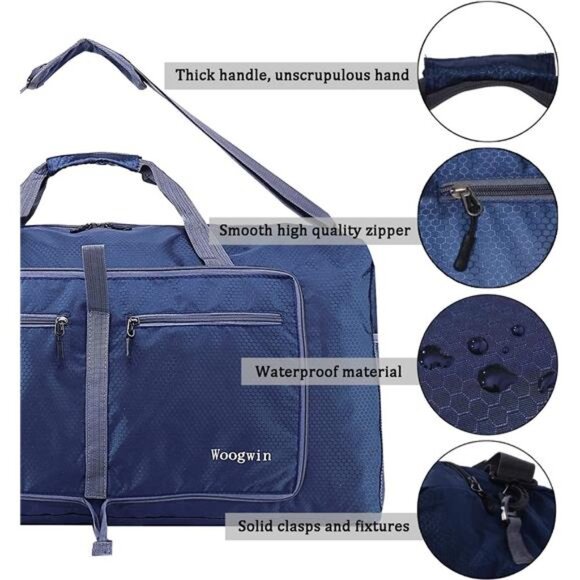 Travel Duffel Bag Large Foldable Waterproof Overnight Bag for Beach Swim Bags - Picture 4 of 7